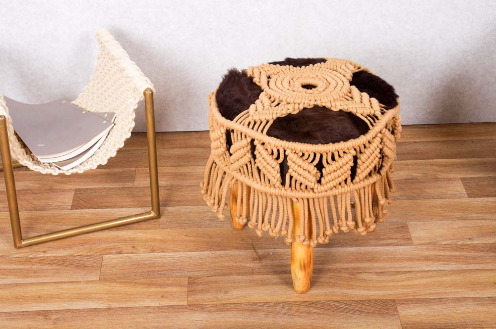 MACRAME TOP STOOL