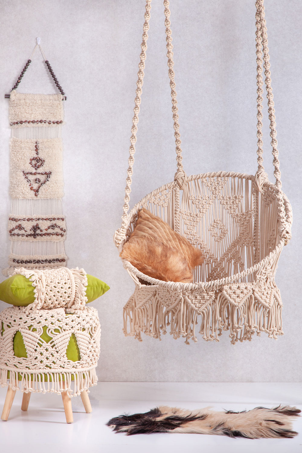 Beige-Macrame-Hammock-Swing-Chair-Indoor-Outdoor-Home-Hanging-Chair