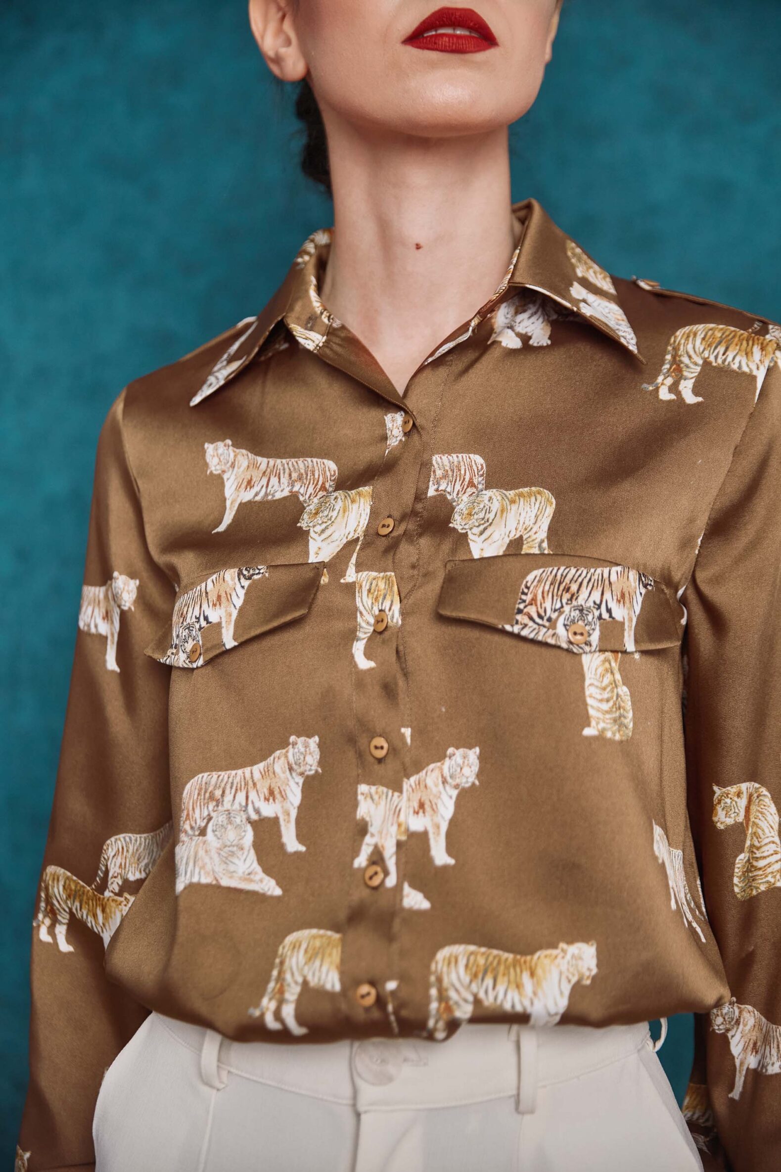 Printed caramel stylish shirt