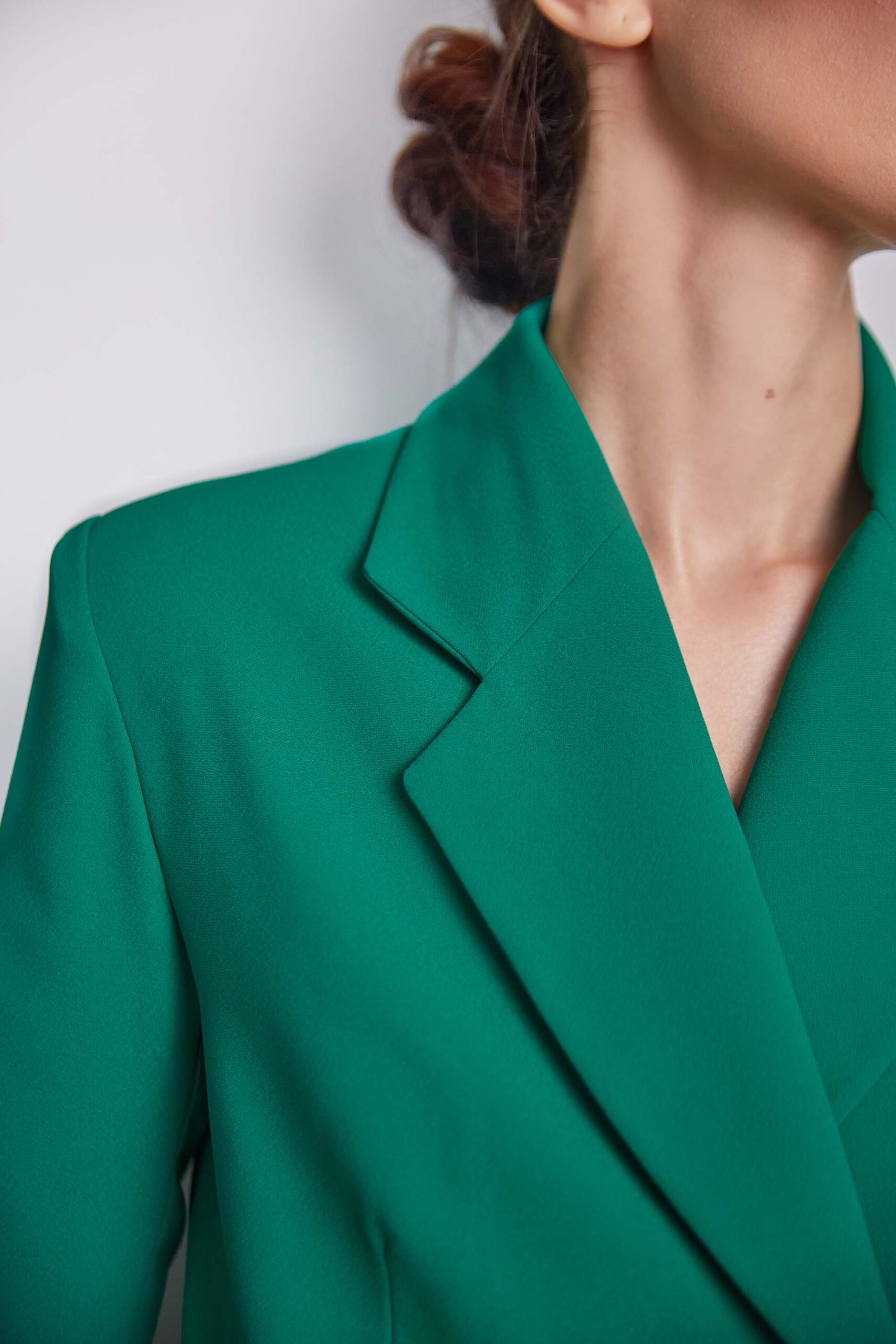 Tailored double breasted green blazer