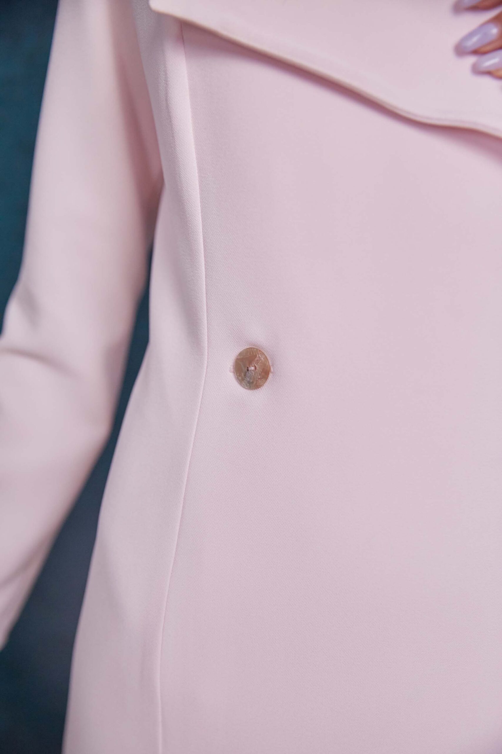 Baby pink oversized lapels dress