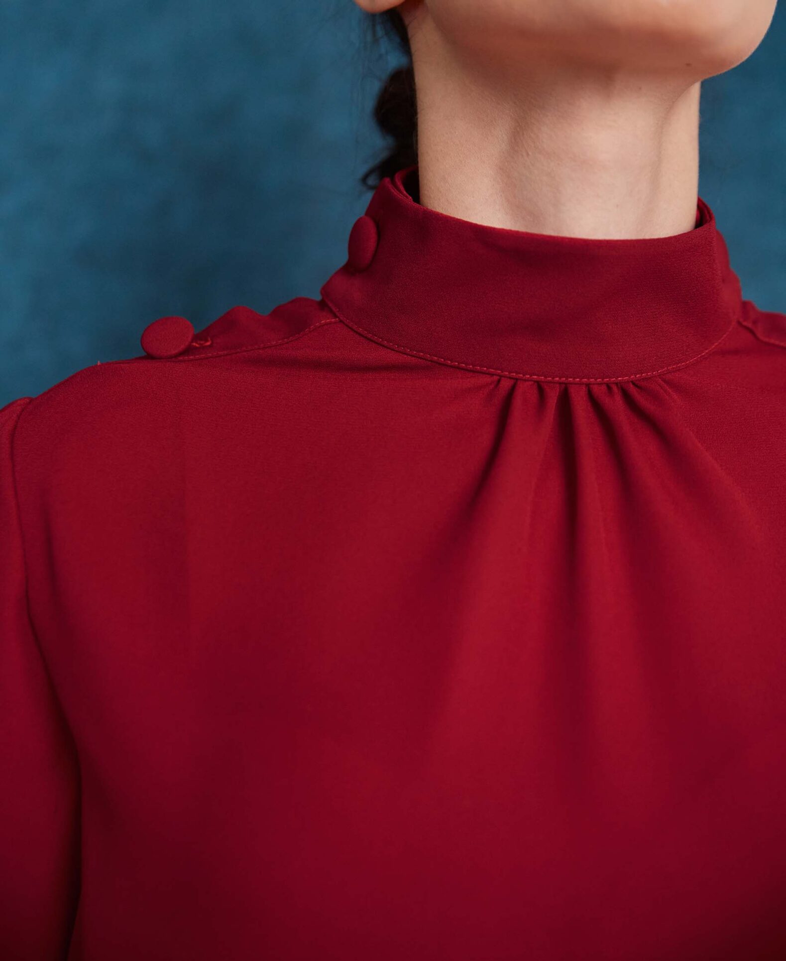 Stylish buttoned red shirt