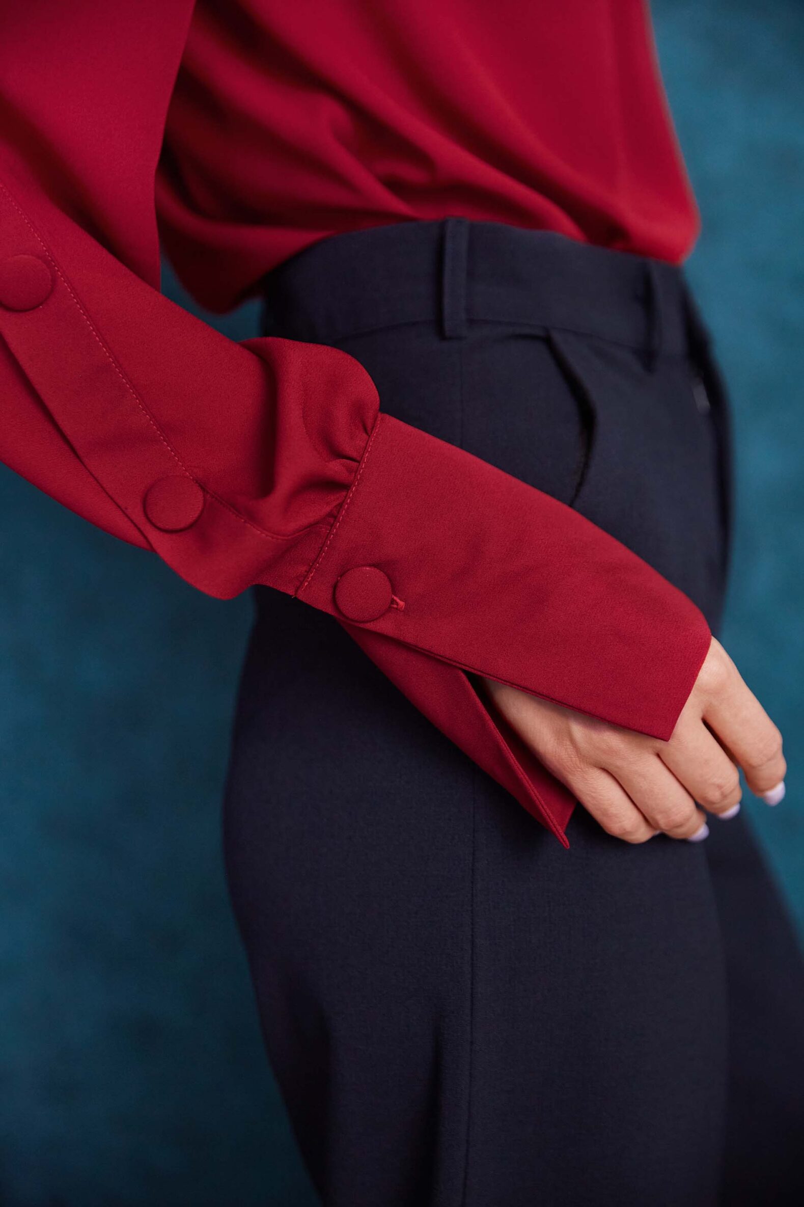 Stylish buttoned red shirt