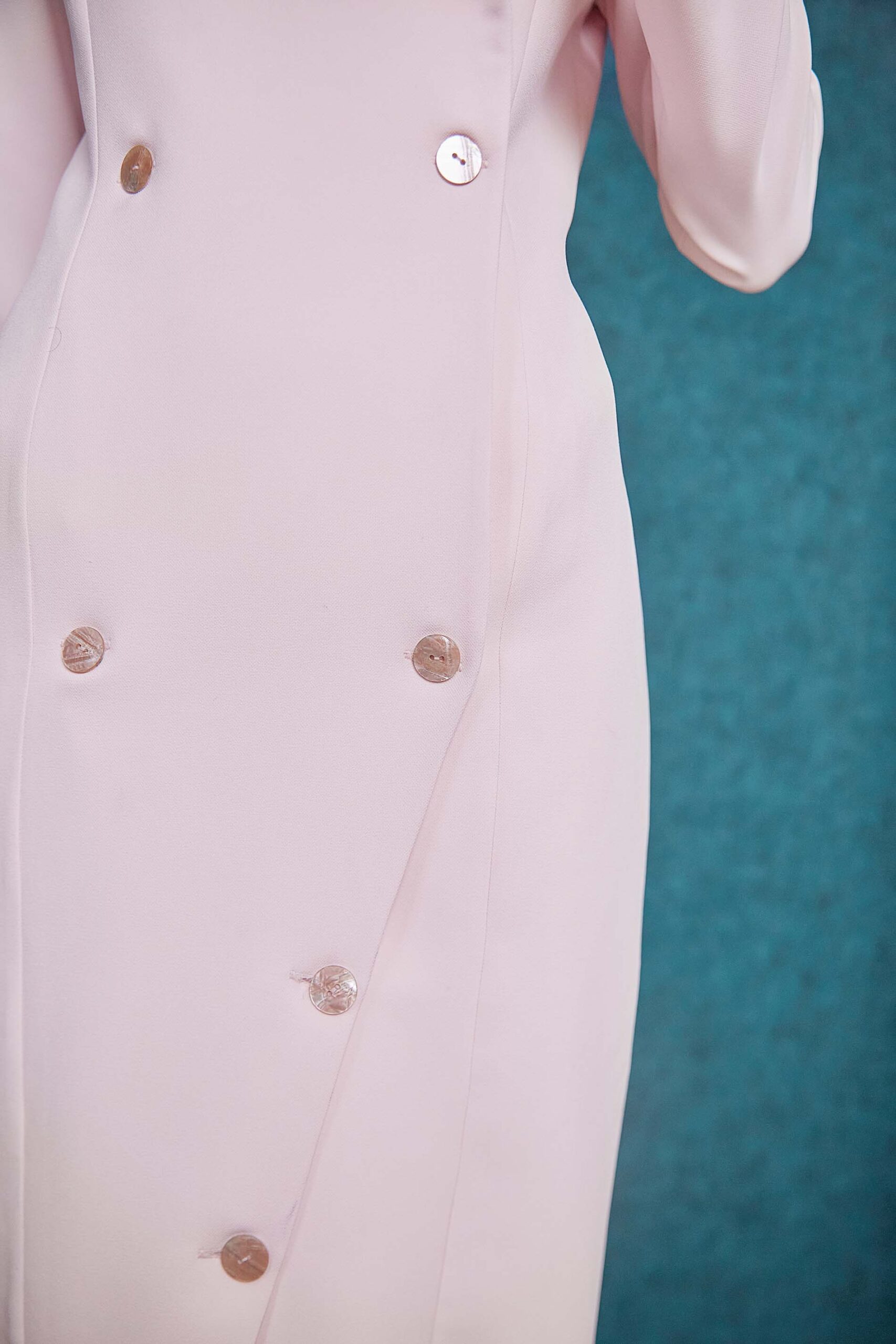 Baby pink oversized lapels dress