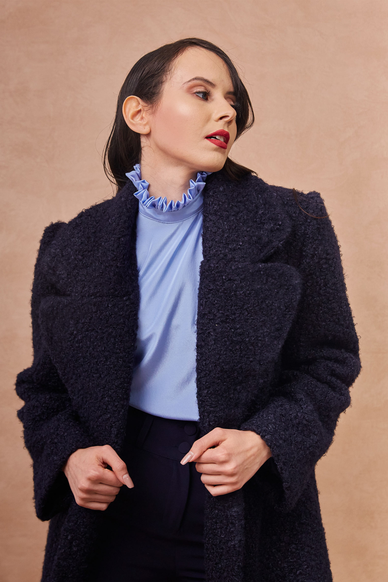 Luxury Thick Teddy Blue Coat