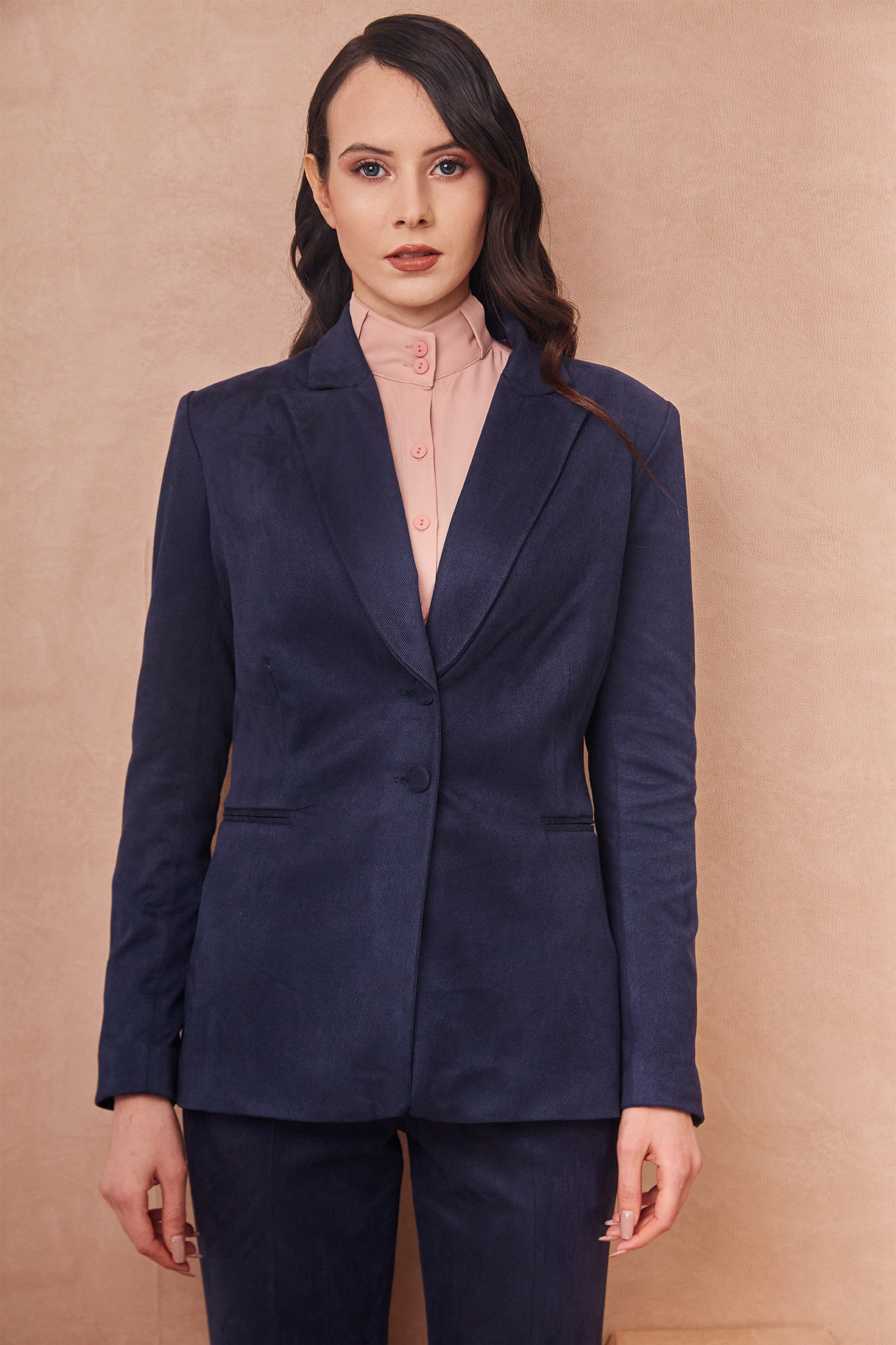 Luxury Scuba Suede Blue Blazer