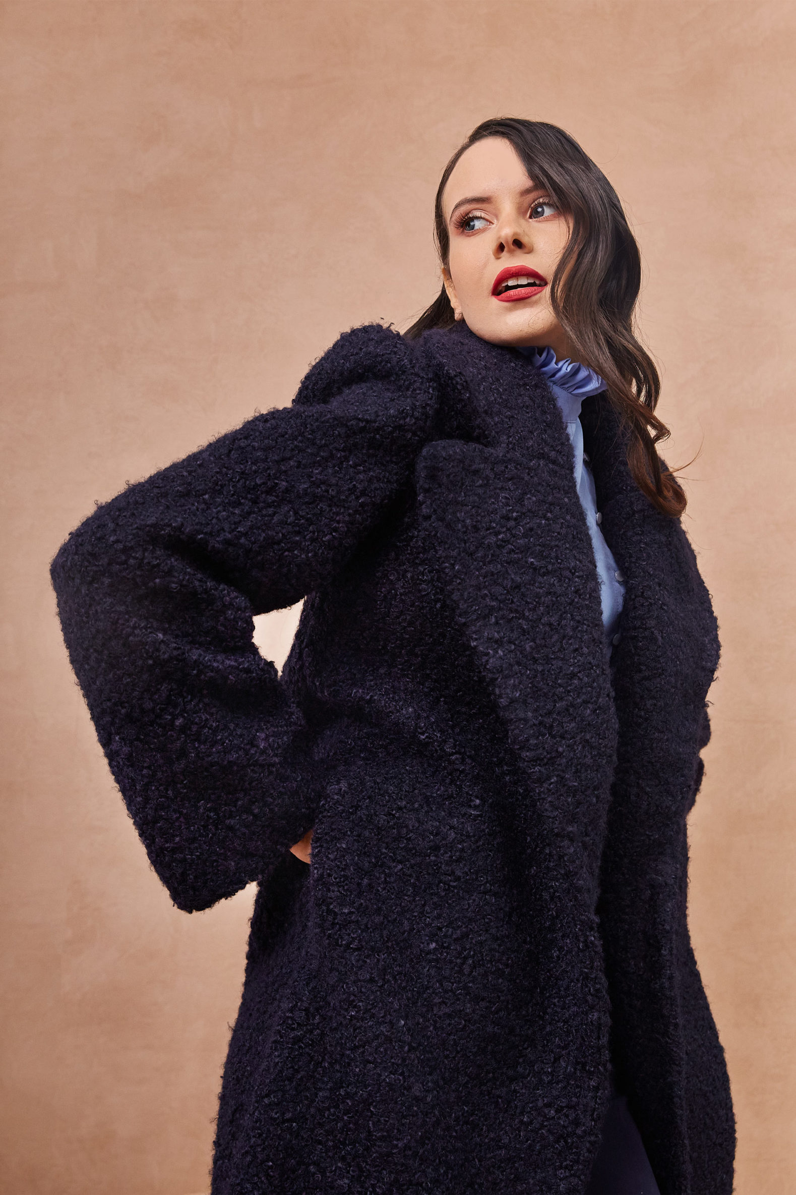 Luxury Thick Teddy Blue Coat