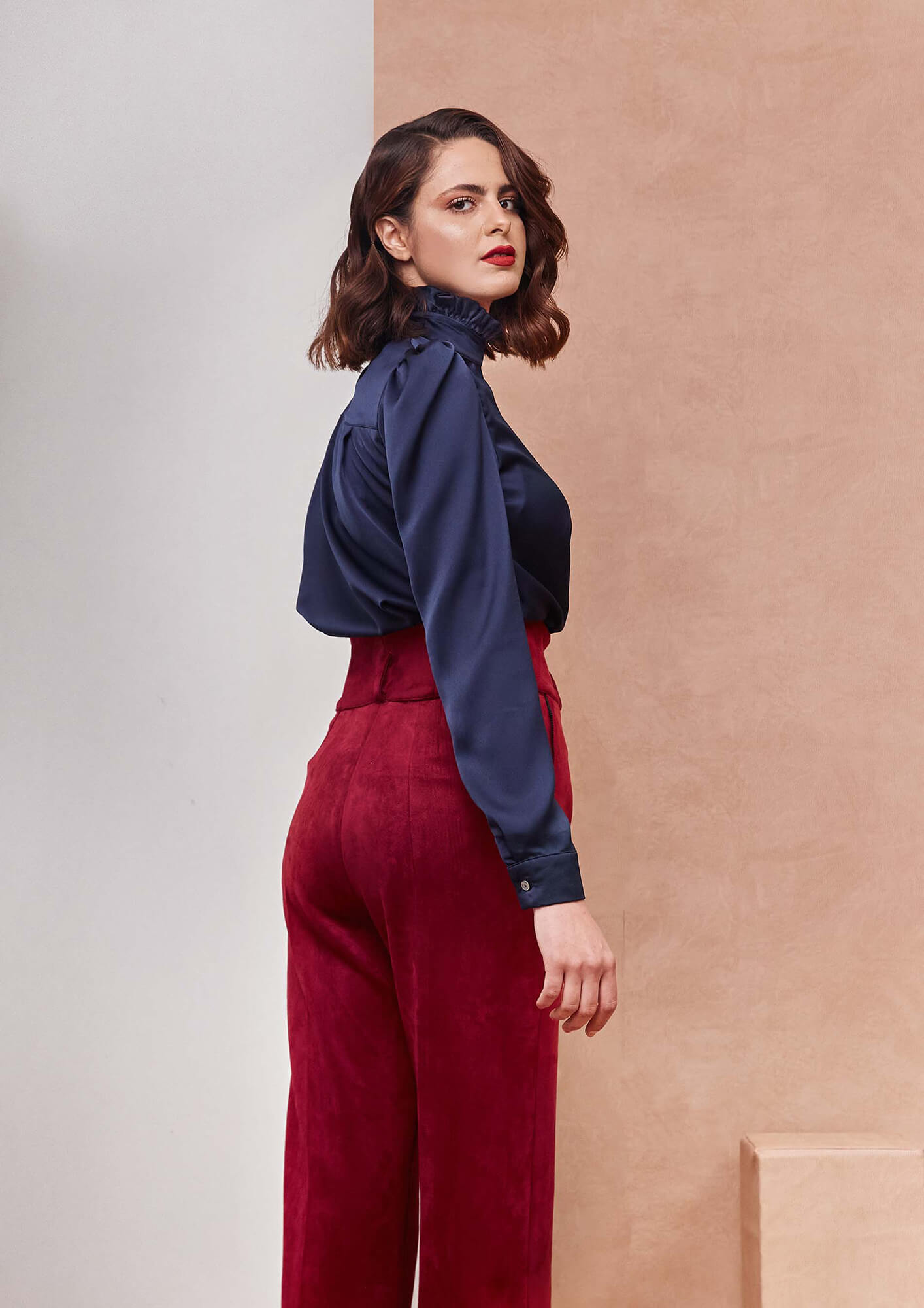 High Waisted Magenta Pants