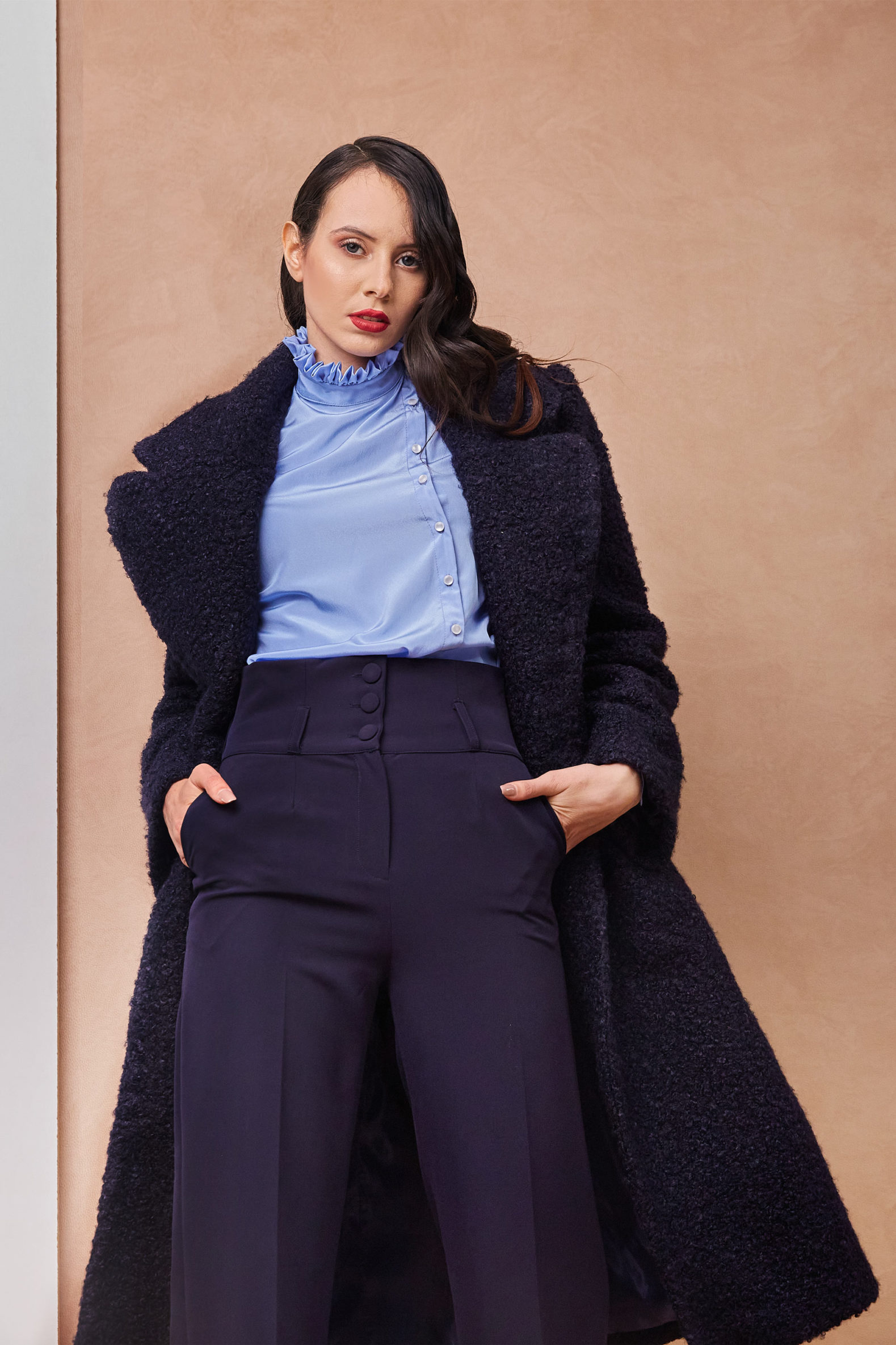 Luxury Thick Teddy Blue Coat