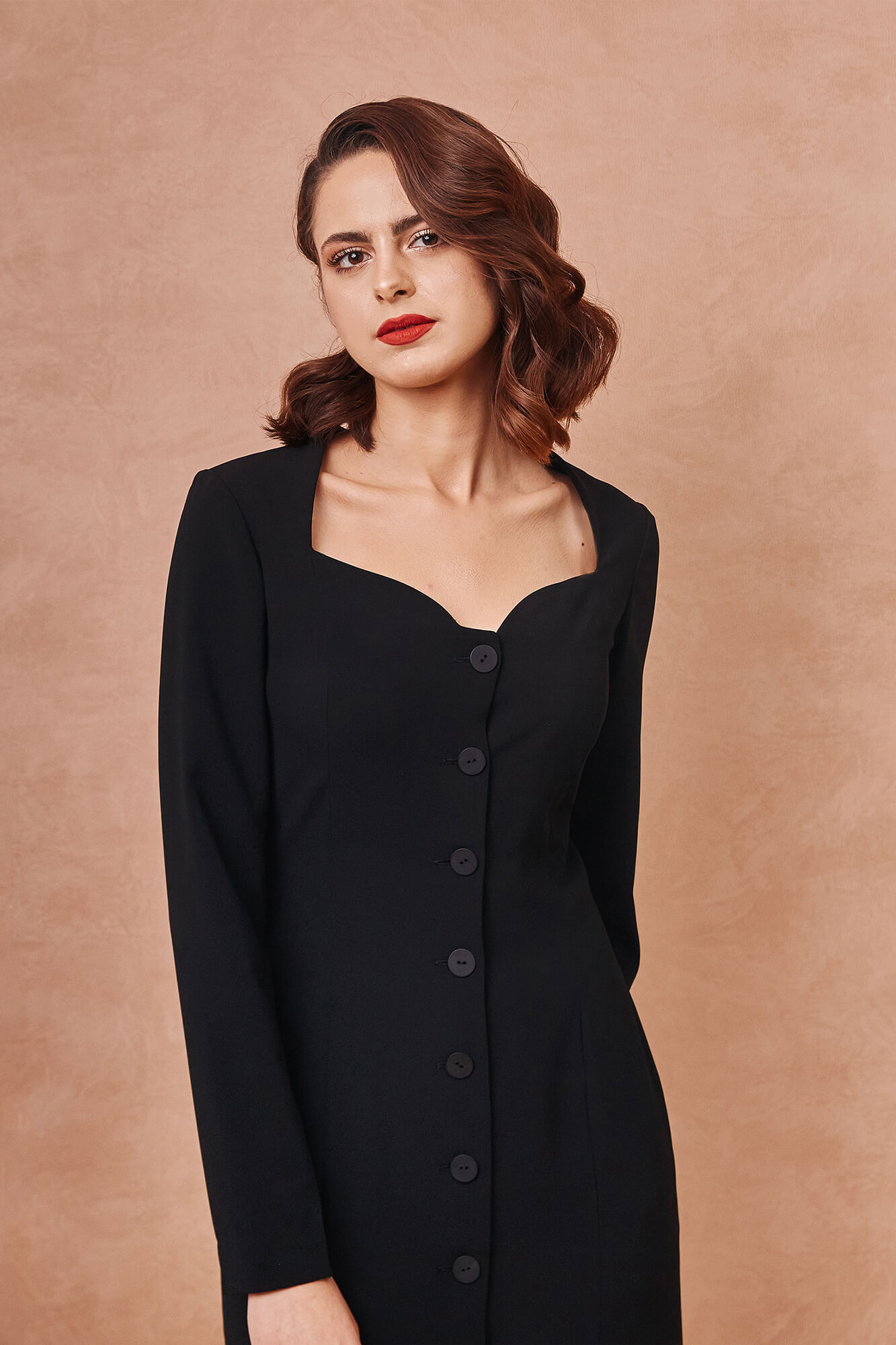 Black Cady Lined Dress