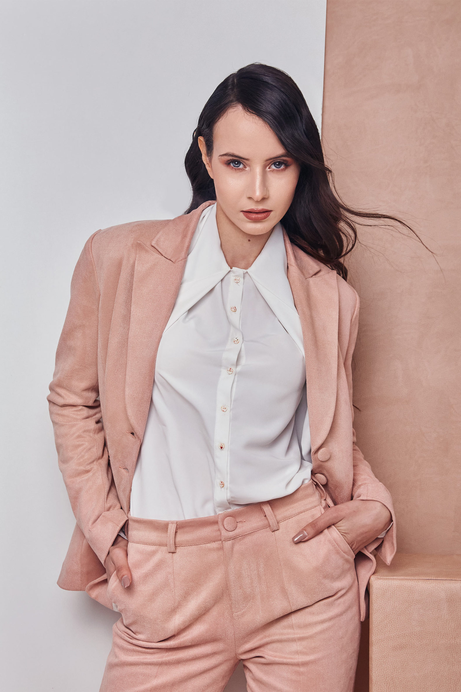 Luxury Scuba Suede Pink Blazer