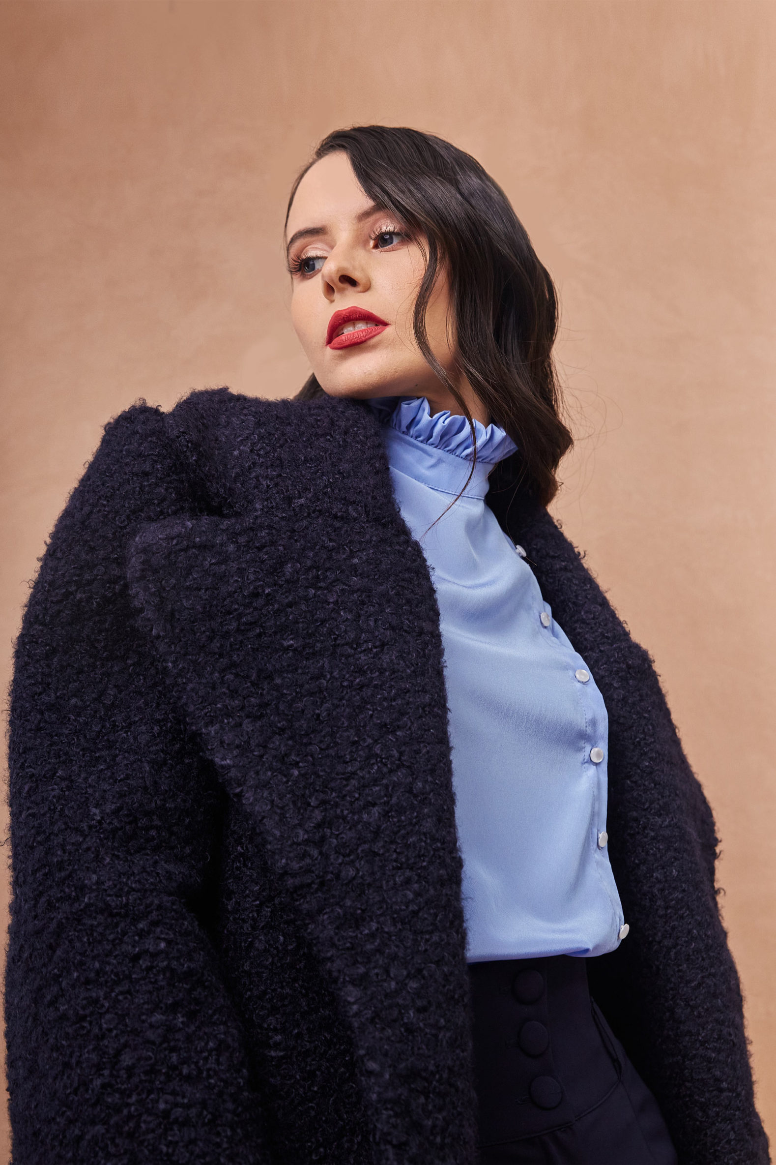 Luxury Thick Teddy Blue Coat