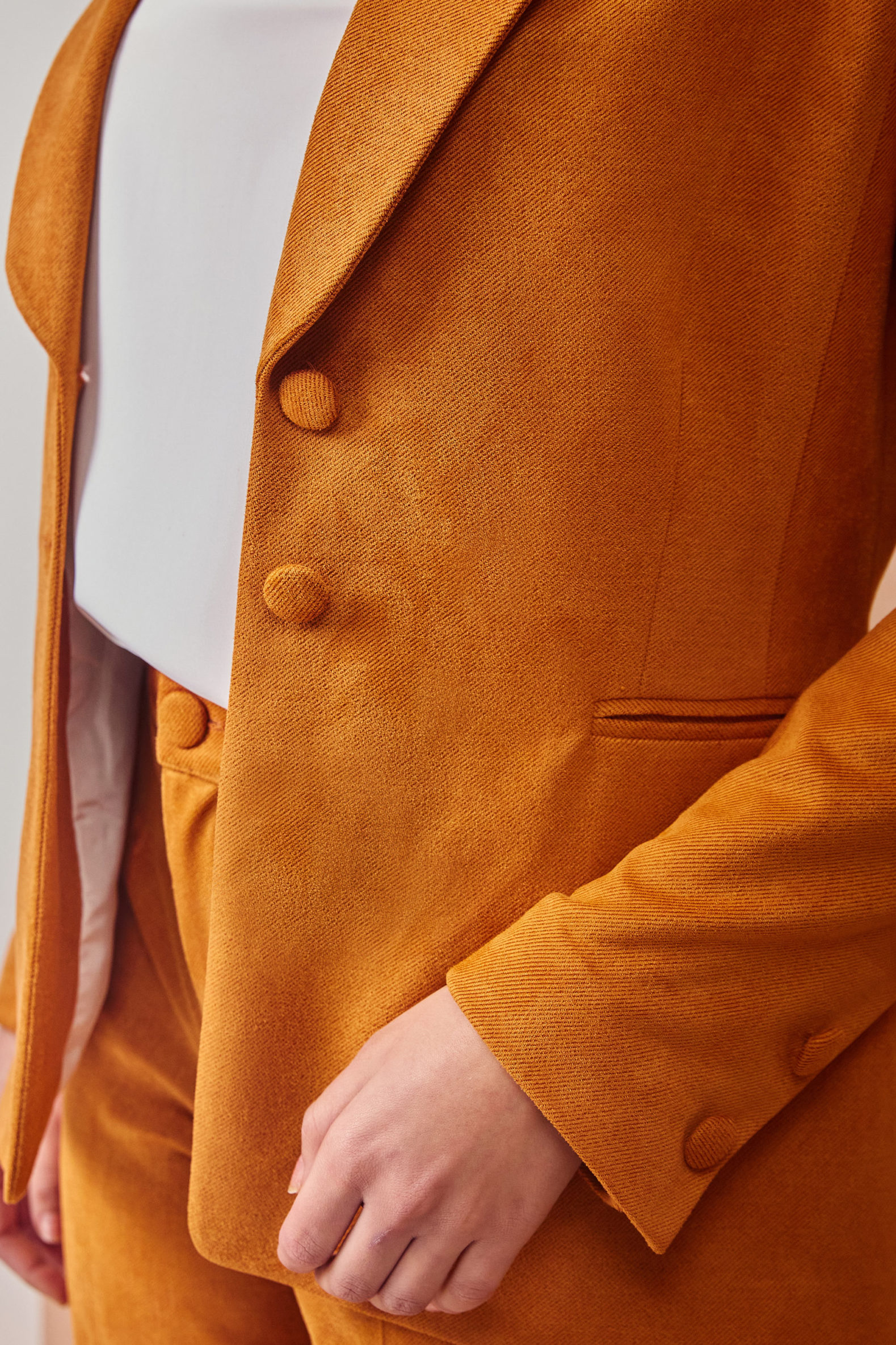 Luxury Scuba Suede Orange Blazer