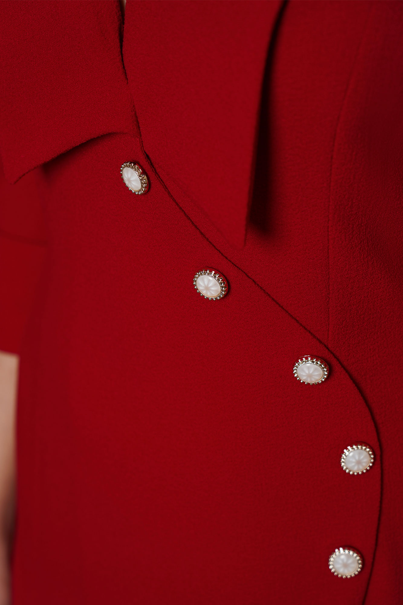 Unique Embellished Crimson Red Dress