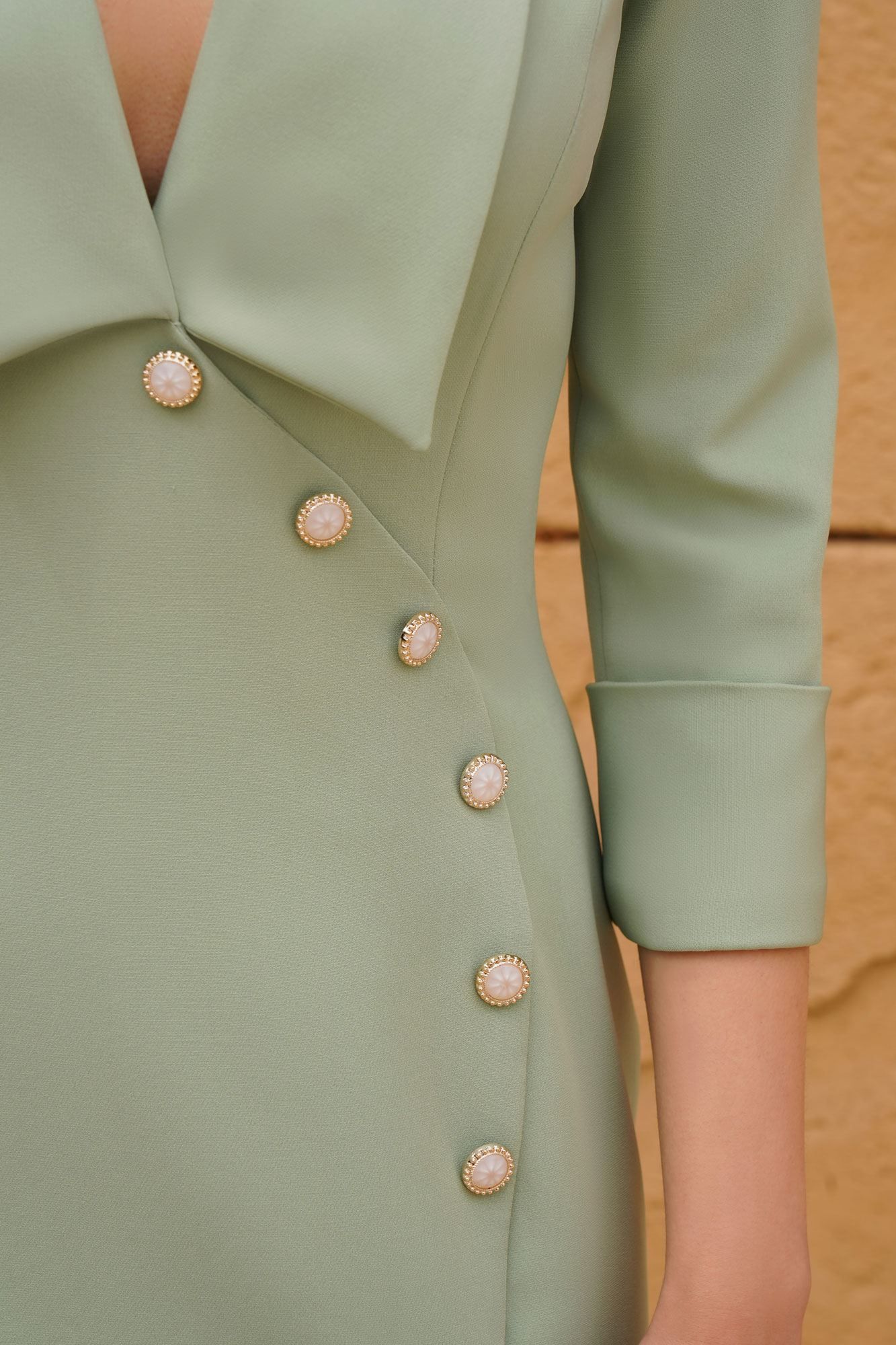 Unique Embellished Pastel Green Dress